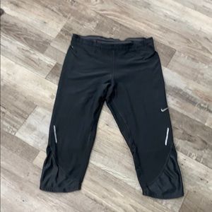 Nike Dri-Fit Crop Gray And Mesh Workout Pants S